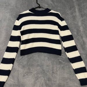 Striped crop top sweater
